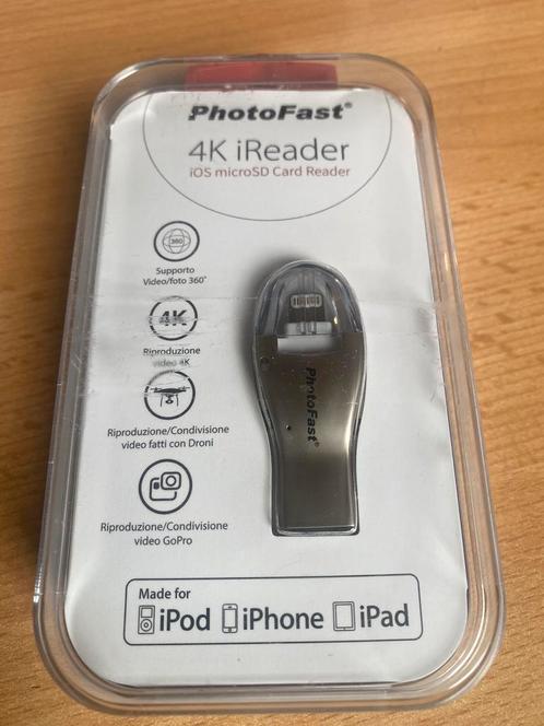 PhotoFast 4K iReader micro SD card reader voor iPhone/iPad, Computers en Software, USB Sticks, Zo goed als nieuw, Ophalen of Verzenden