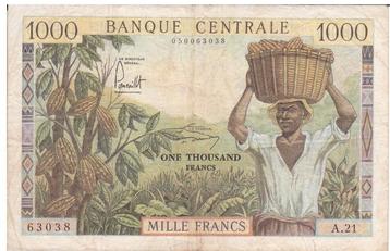 Kameroen, 1000 Francs, 1962 (zeer zeldzaam)