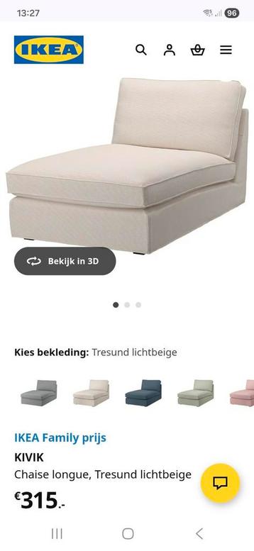 IKEA Kivik chaise longue / lounge wit - afbeelding 6 IKEA Kivik chaise longue / lounge wit - afbeelding 6