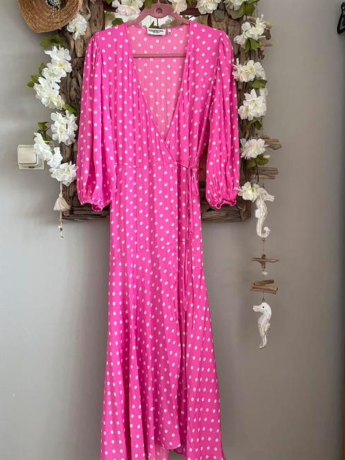 🩷 Essentiel Antwerp mooie polkadot jurk 40 roze witte dots, Kleding | Dames, Jurken, Zo goed als nieuw, Maat 38/40 (M), Wit, Onder de knie