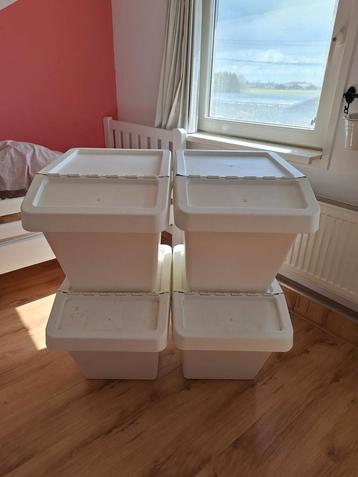 Ikea Sortera 60 liter bakken met deksel 4x