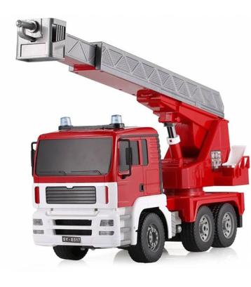 Afstandbestuurbare brandweerwagen met schuifbare ladder 1:20