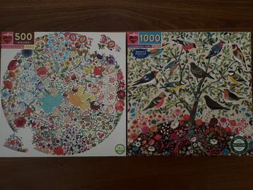 Mooie eeboo puzzels: Songbirds tree & Blue bird, yellow bird