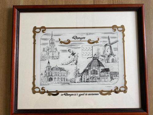 Dongen, glasgravure met koepelkerk, Huis en Inrichting, Woonaccessoires | Wanddecoraties, Zo goed als nieuw, Ophalen of Verzenden