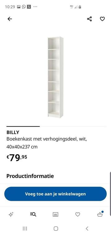 Ikea 2x Billy boekenkast met bovendeel en extra planken. - afbeelding 7