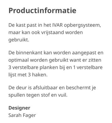 Lockerkast Ikea Ivar wit - afbeelding 6 Lockerkast Ikea Ivar wit - afbeelding 6