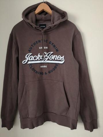 Jack & Jones hoodie bruin met opdruk maat M