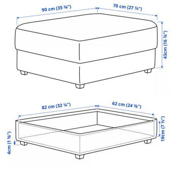 IKEA KIVIK Tibbleby grijs/beige 2-zitsbank met (opberg-)poef - afbeelding 5 IKEA KIVIK Tibbleby grijs/beige 2-zitsbank met (opberg-)poef - afbeelding 5