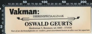 Sticker: Dierenspeciaalzaak Oswald Geurts - Boxmeer