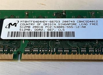 Micron 512MB, (x64, DR) 200-Pin DDR2 SODIMM