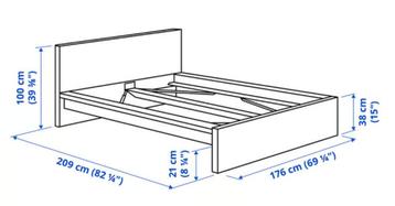 IKEA bedframe MALM 160x200 + LURÖY Lattenbodem - afbeelding 2 IKEA bedframe MALM 160x200 + LURÖY Lattenbodem - afbeelding 2