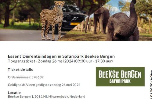 3x Beekse Bergen tickets op 26 mei 2024, Tickets en Kaartjes, Overige Tickets en Kaartjes, Drie personen of meer