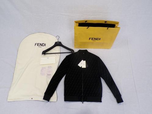 Fendi FF Velvet Bomber Jacket Zwart Maat 48, Kleding | Heren, Jassen | Zomer, Nieuw, Maat 48/50 (M), Zwart, Ophalen of Verzenden