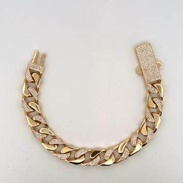 Zeer groffe 14 kt 585 gouden heren armband 35.55 gr nieuw