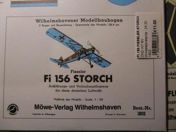 (18) Bouwplaat Fieseler Storch 156 schaal 1/50