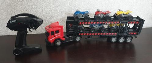 RC Vrachtwagen - inclusief 6 quads Lengte: 45 cm, Kinderen en Baby's, Speelgoed | Speelgoedvoertuigen, Gebruikt, Ophalen of Verzenden