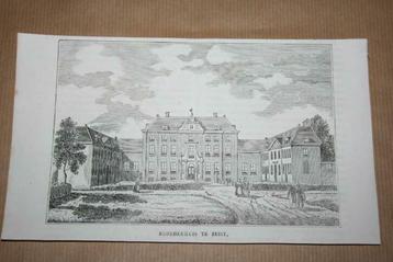 Antieke gravure - Het Broederhuis te Zeist - 1841 !!