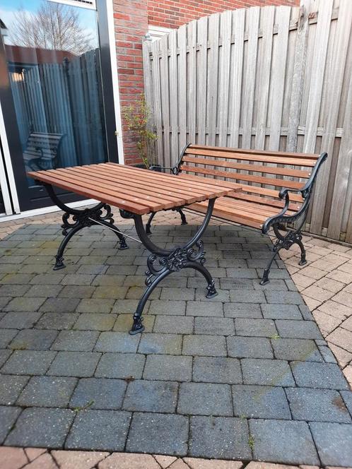 Gietijzeren tuinset tuintafel tuinbankje gietijzer tuinbank, Tuin en Terras, Tuintafels, Nieuw, Ophalen