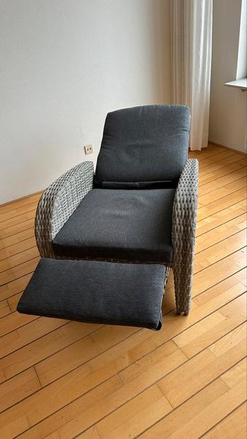 Verstelbare kunstof rotan fauteuil ook voor buiten