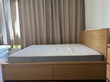 IKEA MALM Bed Frame with 2 Storage Boxe, Mattress & Bed Slat - afbeelding 1 IKEA MALM Bed Frame with 2 Storage Boxe, Mattress & Bed Slat - afbeelding 1