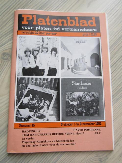 Platenblad nummer 15 6 oktober t/m 9 november1993 badfinger, Verzamelen, Tijdschriften, Kranten en Knipsels, Tijdschrift, Nederland