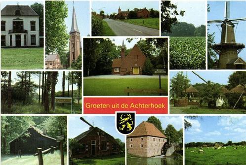 Groeten uit de Achterhoek - 12 afb sfeer o.a. molen + wapen, Verzamelen, Ansichtkaarten | Nederland, Ongelopen, Gelderland, 1960 tot 1980