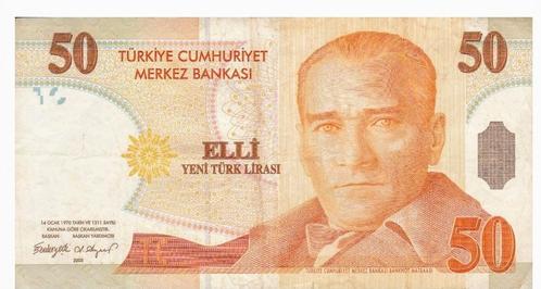 Turkije, 50 Lira, 2005, Postzegels en Munten, Bankbiljetten | Azië, Los biljet, Midden-Oosten, Ophalen of Verzenden