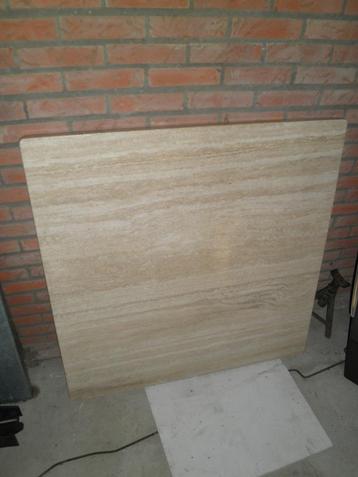 Travertin plaat van 1 bij 1 meter zwaar natuursteen blad 4cm