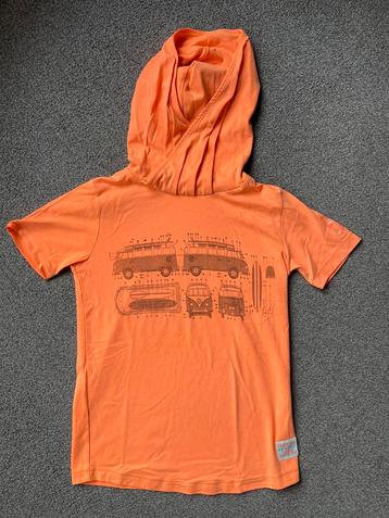 Neon oranje Claesen’s T-shirt jongen maat 128 surfbus