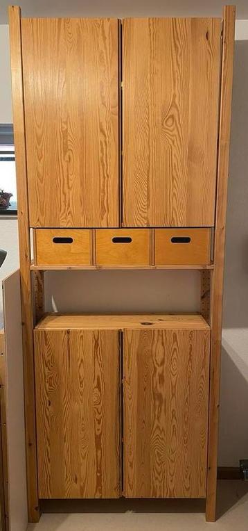 Vintage Ivar Ikea stelling met twee kastjes en drie bakjes - afbeelding 2 Vintage Ivar Ikea stelling met twee kastjes en drie bakjes - afbeelding 2