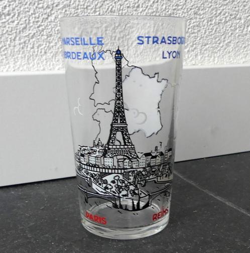 Frankrijk vintage glas oud Paris Reims Bordeaux Lyon Marseil, Huis en Inrichting, Keuken | Servies, Gebruikt, Glas of Glazen, Overige stijlen
