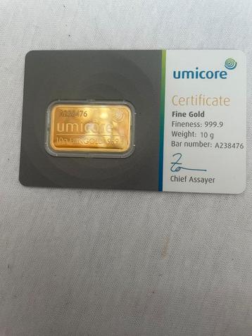 10 gram Umicore goudbaar sealed 999