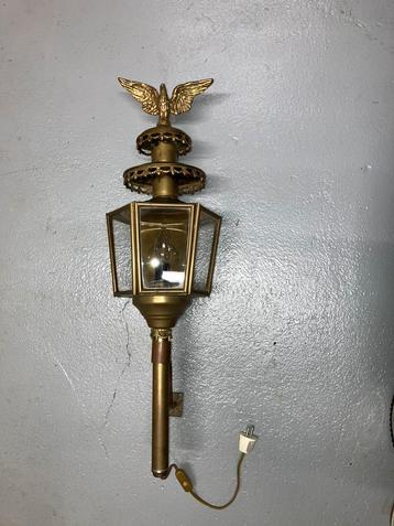Koperen antieken wandlamp