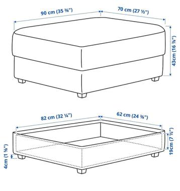 KIVIK driezits Ikea bank met hocker - afbeelding 3 KIVIK driezits Ikea bank met hocker - afbeelding 3