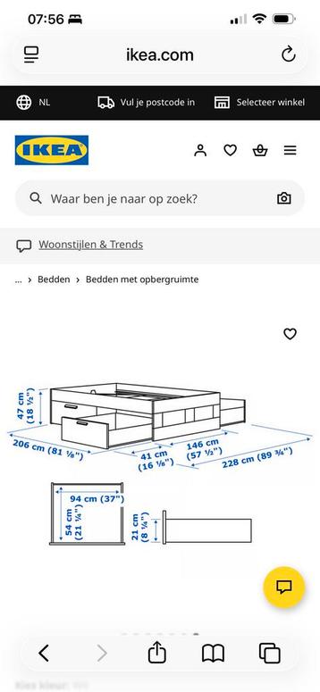Ikea Brimnes bed wit 140x200 ophalen Rotterdam - afbeelding 1 Ikea Brimnes bed wit 140x200 ophalen Rotterdam - afbeelding 1