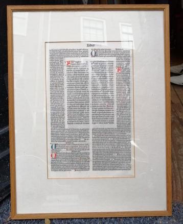 Ingelijst incunabel blad uit 1493.