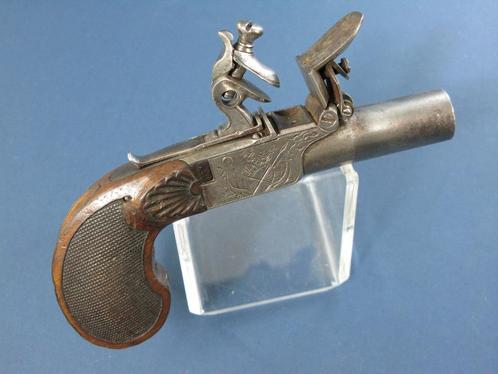 Antiek box-lock vuursteen pistool, Antiek en Kunst, Antiek | Overige Antiek, Ophalen of Verzenden