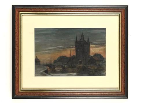 "Gezicht op Zierikzee" van J C Roelandse (1888-1978), Antiek en Kunst, Kunst | Schilderijen | Klassiek, Ophalen of Verzenden