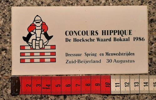 Vintage sticker paard springen Concours Hippique 1986, Verzamelen, Stickers, Zo goed als nieuw, Ophalen of Verzenden