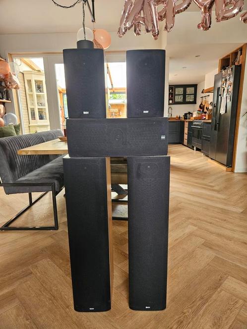 b&w speakerset met denon versterker, Audio, Tv en Foto, Luidsprekers, Gebruikt, Surroundset zonder subwoofer, 120 watt of meer