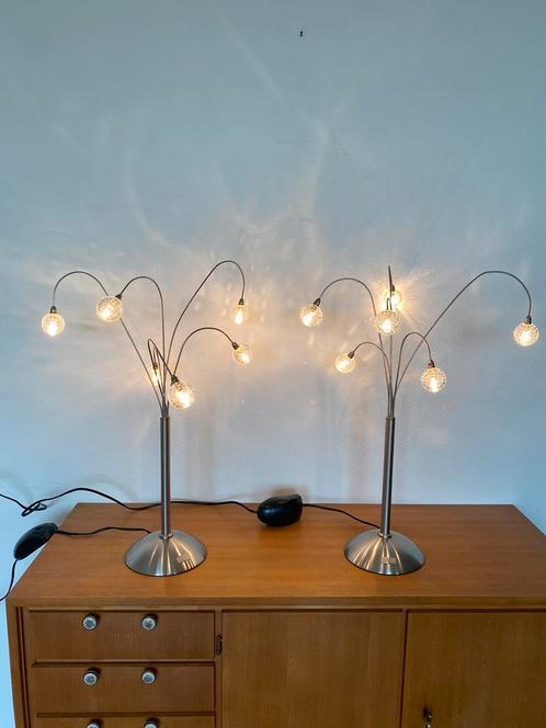 Twee fraaie kast/tafellampen van Jan des Bouvrie, Huis en Inrichting, Lampen | Tafellampen, Zo goed als nieuw, Minder dan 50 cm