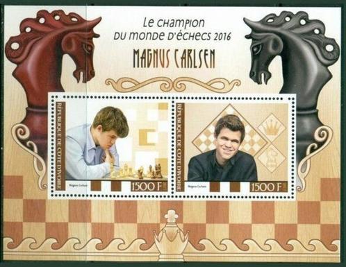 Chess, Magnus Carlsen - Cote D'Ivoire 2017 - Postfris III, Postzegels en Munten, Postzegels | Thematische zegels, Postfris, Sport