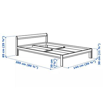 Houten IKEA bedframe + matras – 140x200 - afbeelding 3 Houten IKEA bedframe + matras – 140x200 - afbeelding 3