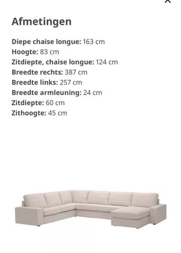 Ikea Kivik 6-persoons hoekbank met bijna nieuwe hoes - afbeelding 3 Ikea Kivik 6-persoons hoekbank met bijna nieuwe hoes - afbeelding 3