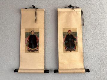 Chinese schilderijen kleiner formaat op perkament, origineel