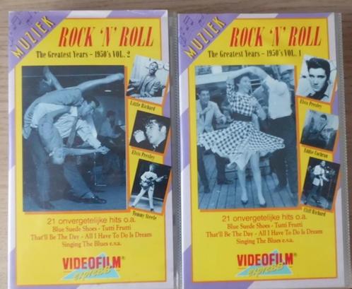 set VHS videobanden, 43 rock & roll nummers jaren 50, Cd's en Dvd's, VHS | Documentaire, Tv en Muziek, Zo goed als nieuw, Muziek en Concerten
