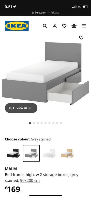 Bedset for 1 person: bedframe + matress + duvet+ bed bottom - afbeelding 2 Bedset for 1 person: bedframe + matress + duvet+ bed bottom - afbeelding 2