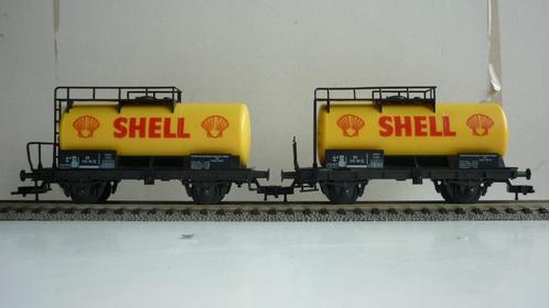 2 Fleischmann H0 Shell tankwagons, Hobby en Vrije tijd, Modeltreinen | H0, Gebruikt, Wagon, Gelijkstroom, Fleischmann, Verzenden