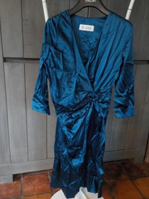 blauwe design jurk van Scapa maat 36, Kleding | Dames, Jurken, Gedragen, Maat 36 (S), Blauw, Ophalen of Verzenden