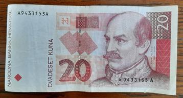 Bankbiljet Kroatie 5 en 20 Kuna